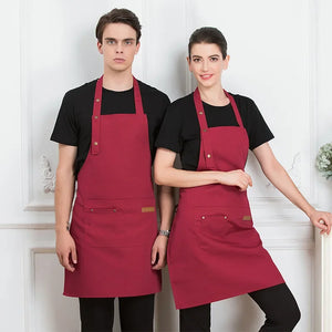 Comfortable Thin Kitchen Aprons for Woman Men Chef Work Apron for Grill Restaurant Bar Shop Cafes Beauty Nails Studios Uniform