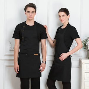 Comfortable Thin Kitchen Aprons for Woman Men Chef Work Apron for Grill Restaurant Bar Shop Cafes Beauty Nails Studios Uniform