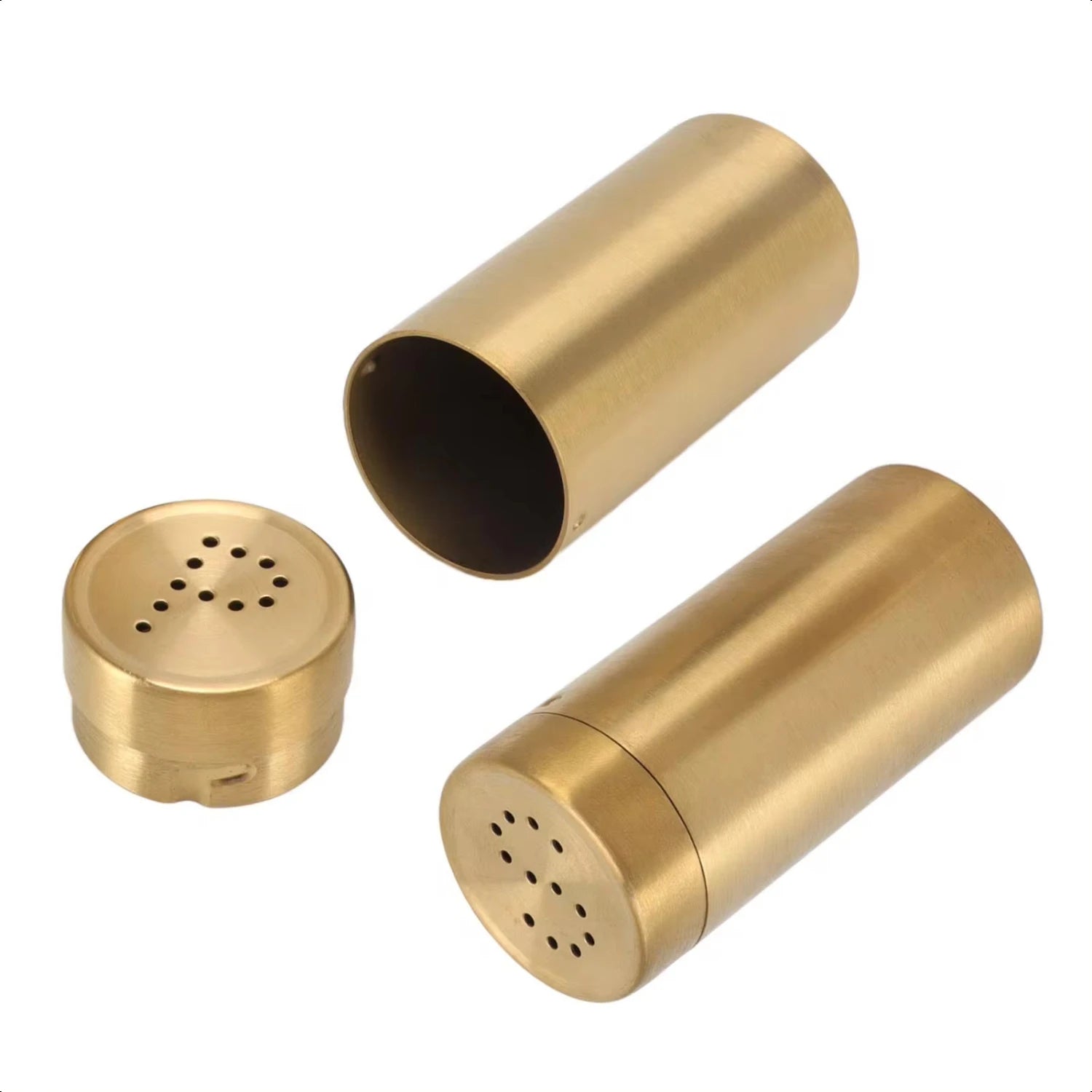 Set of 2 Gold Stainless Steel Salt and Pepper Shakers