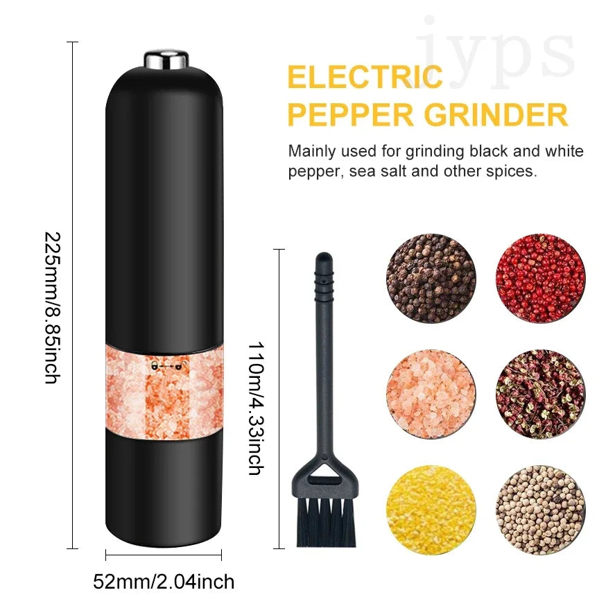 Automatic Salt and Pepper Grinder Electric Spice Grinder Seasoning. Adjustable Coarseness