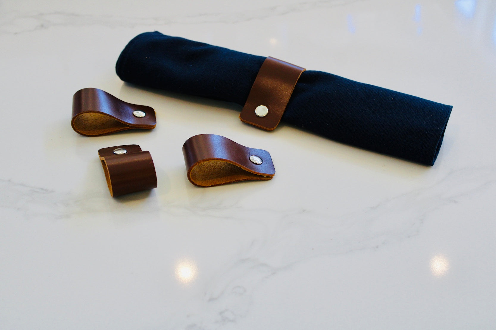 Leather Napkin Rings- Set of 4 – Tasteful Tableware